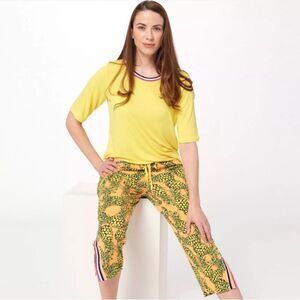 Ew Cuddl Duds Pineapple Lounge Set Sz Med